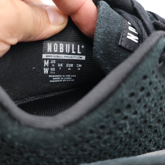 NOBULL Suede Trainer Crossfit Sneakers Women's 11.5 Men's 10 Black Breathable - Picture 3 of 9